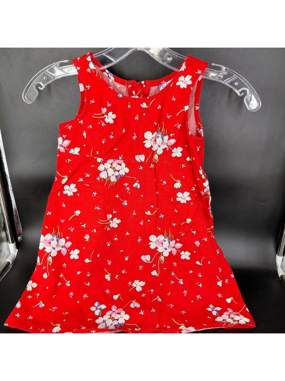 Dress Girls 4 5 Red Floral Sundress Knee Length Spring Summer Party Sleeveless